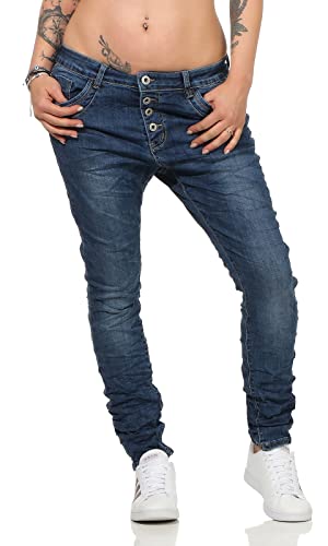 OSAB N10118 Damen Jeans Röhrenjeans Hose Baggy Boyfriend Jeans Knopfleiste Übergrößen von OSAB