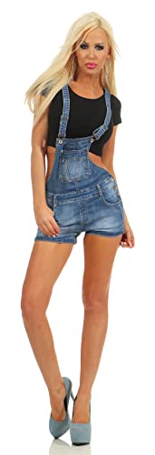 OSAB N10995 Damen Jeans Latzhose Denim Latz-Bermuda Shorts Hotpants Latzjeans von OSAB