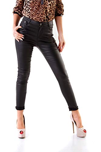 OSAB N11425 Damen Leggings Treggings Röhrenhose Lederoptik Lederimitat Slimline Übergrößen von OSAB