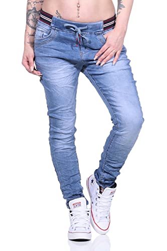 OSAB N14441 Damen Jeans Hose Boyfriend Haremsjeans Gummibund Jogg-Style Pants von OSAB