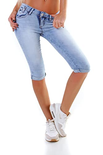 OSAB N5442 Damen Capri Jeans Bermudas Shorts Kurze Hose Caprijeans Slimfit von OSAB