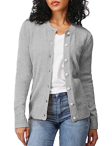 OSABASA Damen Casual Slim Fit Cardigan Pullover Langarm Button Down Leichte Taille Länge, Oscwocal001-hellgrau, Groß OSABASA Damen Casual Slim Fit Cardigan Pullover Langarm Button Down Leichte Taille Länge, Oscwocal001-hellgrau, Groß von OSABASA