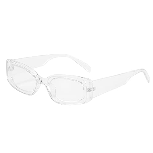 OSAGAMA Vintage Retro Rechteckige Sonnenbrille für Damen Herren Rechteckige Modische Brille UV400 Schutz Transparent von OSAGAMA