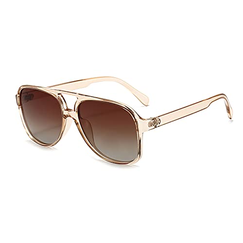 OSAGAMA Vintage Retro Sonnenbrille Gelb Getönte Brille für Damen Herren (Champagner) von OSAGAMA