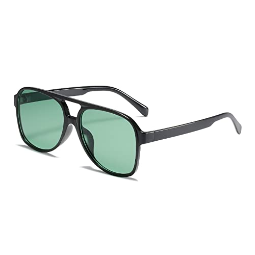 OSAGAMA Vintage Retro Sonnenbrille Gelb Getönte Brille für Damen Herren (Grün) von OSAGAMA