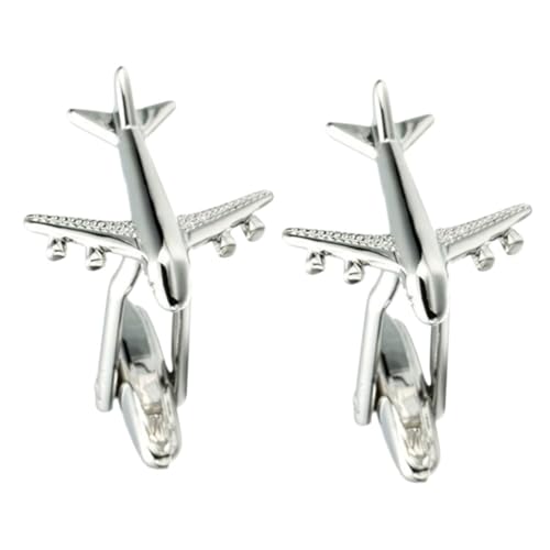 OSALADI Flugzeug Manschettenknöpfe Herren 1 Paar Business Anzug Cufflinks Metall Manschettenknöpfe für Hochzeiten Geburtstagsgeschenke Smoking Hemd Zubehör von OSALADI
