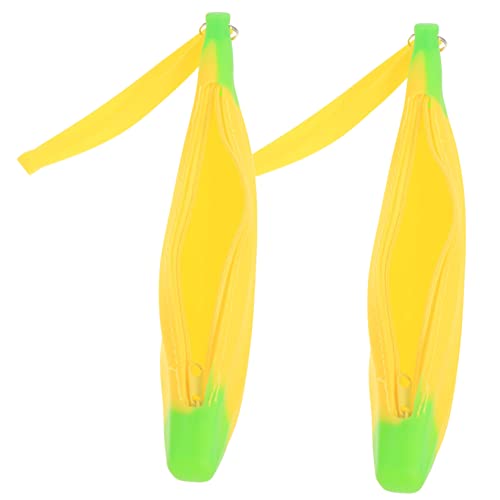 OSALADI 1 Satz Bananenförmiges Silikon Federmäppchen Teilig Große Kapazität Niedliches Design Für Schüler Tragbar Und Strapazierfähig Zur Aufbewahrung Von Schreibwaren 2 Stück von OSALADI