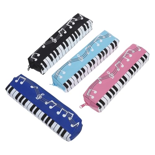 OSALADI 1 Satz Federmäppchen Musiknote Bleistifttasche Schüler Musik Schulbedarf Beutel Einfarbig Kreativ Bleistifttasche Stifttaschen Musiknote Stifttasche 4 Stück von OSALADI
