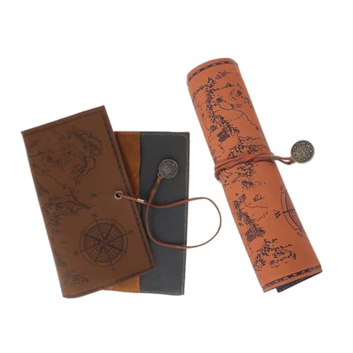 OSALADI 1 Satz Retro Canvas Pen Bag Studenten-stifttasche Für Stiftbeutel Tragbar Schreibwaren Federmäppchen Gesteppt Veranstalter Bleistift Stiftverpackungs-Organizer Etui Leder 2 Stück von OSALADI