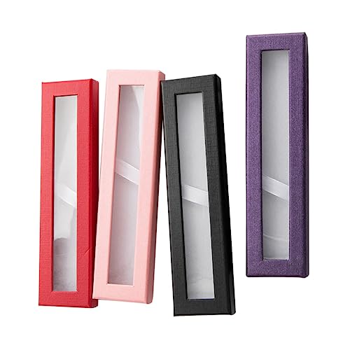 OSALADI 1 Satz Stift Mit Fenster Transparente Papierverpackung Für Stifte Praktische Aufbewahrungslösung Für Büro Und Zuhause Für 4 Stück von OSALADI