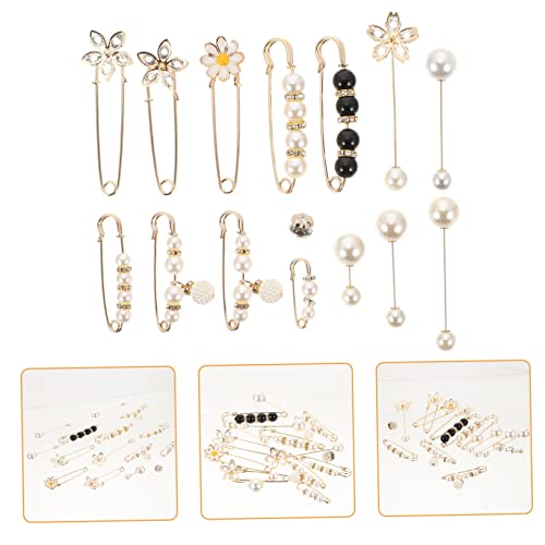 OSALADI 1 Satz Taillennadel -set Hutnadeln Für Damen Stifte Für Schärpe Taillenstrahlbrosche Clip Zum Festziehen Der Hosentaille Spanner Cardigan-clips Pullover-schal-clip Glas 15 Stück von OSALADI