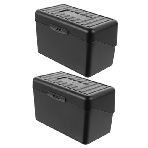 OSALADI 1 Satz Visitenkartenspeicherbox Kartenhülle Kartensortierfach Index Für Inhaber Fall Karteikartenhalter Bequemer Kartenhalter Notizkartenetui Pp Black 2 Stück von OSALADI
