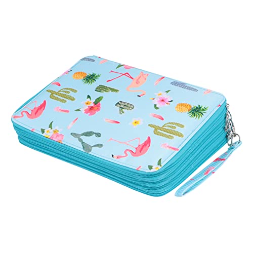 OSALADI 1 Stück Großes Federmäppchen PU Fächer für Buntstifte und Zeichnerbedarf Praktische Stiftetasche für Kunststudenten Stilvolles Design Flamingo von OSALADI