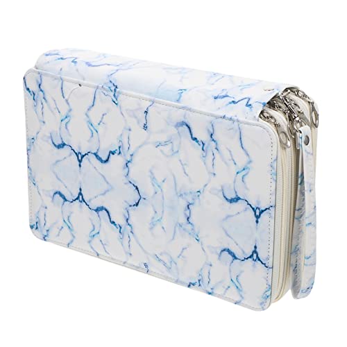 OSALADI 1 Stück Großes Federmäppchen aus PU mit Fächern für Aufbewahrung von Buntstiften Malstiften und Schreibwaren Leicht und Tragbar Stilvolles Marmor Design von OSALADI