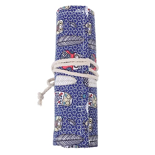 OSALADI 1 Stück Stiftetui Hochwertigem Canvas Große Kapazität Praktische Stifterolle für Künstler Zeichner für Bleistifte und Malutensilien Farbenfrohes Design mit Fächern von OSALADI