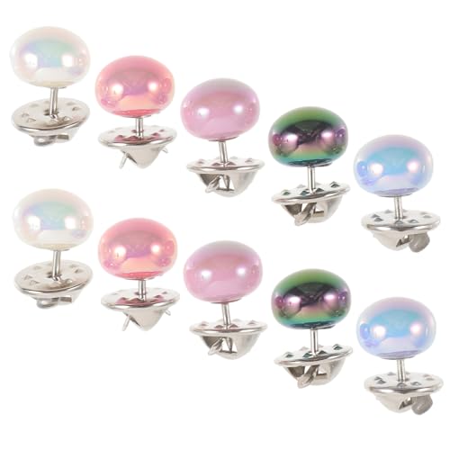 OSALADI 10 Stück Perlen Brosche Pins DIY Kleidung Verschönerungen Nähfreie Knöpfe für Blusen und Kleider Abnehmbar und Wiederverwendbar für Frauen von OSALADI