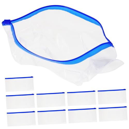 OSALADI 10 Stück Teiliges Transparenter Zipper Stiftetui Leichte Langlebige Aufbewahrungstaschen für Schule und Kosmetik für Bleistifte Schreibwaren und Make Up von OSALADI