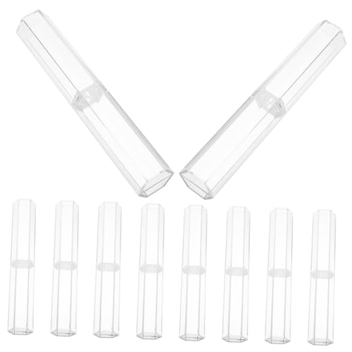 OSALADI 10 Stücke Transparentes Stifteetui Klein Abnehmbarer Stifthalter Geschenkschachtel für Stifte Tragbarer Stiftbehälter für Schule und Büro von OSALADI