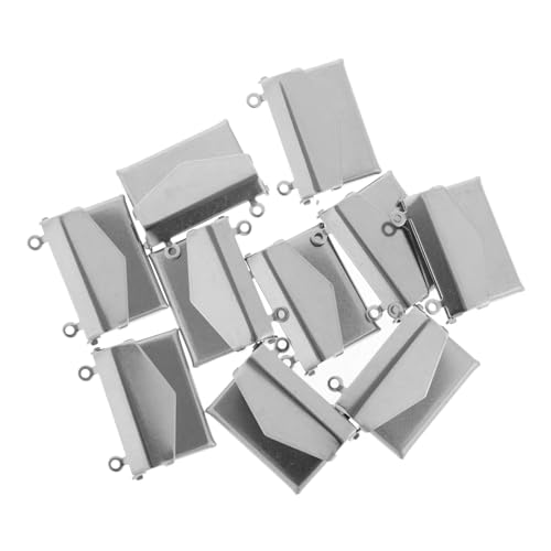 OSALADI 10 Stück modisches Medaillon Schwarz Anhänger schwebende Medaillon-Halskette Oval leer Ladung BILD -LKACT -Kette Schmuckgeschenke Bild-Medaillon DIY-Medaillon Stahl Silber von OSALADI