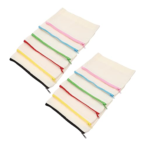 OSALADI 12 Stück DIY Kosmetiktasche Canvas mit Reißverschluss Leere Stoffbeutel für Reisen Toilettenartikel und Bastelprojekte Schwarz von OSALADI