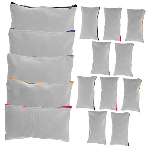 OSALADI 15stücke Kleine Canvas-Taschen Mit Reißverschluss Wärmeübertragung Kosmetiktaschen Make-up-Beutel Zum Selbermachen Für Stifte Reiseaccessoires von OSALADI