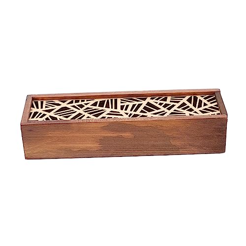 OSALADI 1Stück Holz Bleistift Aufbewahrungsbox Bequeme Und Praktische Schreibwarenbox Für Stifte Und Bleistifte Multifunktionale Oblong Form Stilvolles Design Für Schule von OSALADI