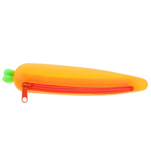 OSALADI Kawaii Silikon Karotte Federmäppchen Niedliche Schreibwaren Tasche für Schüler Langlebiger Stifthalter Kreatives Design für Schule und Büro von OSALADI