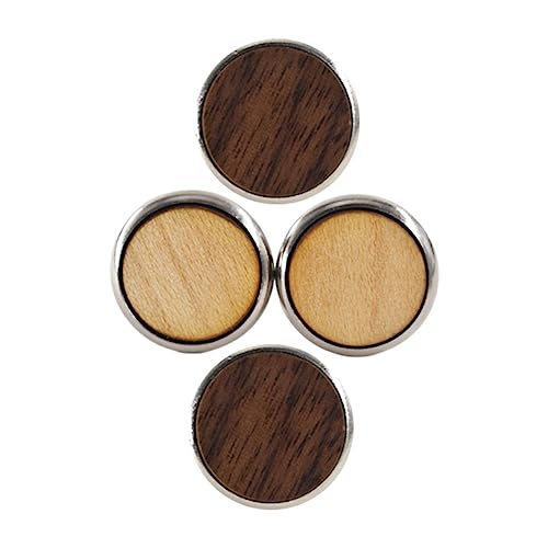OSALADI 2 Paare Runde Manschettenknöpfe Massivem Amerikanischem Walnuss und Ahornholz Holz Sleeve Buttons für Herrenhemden Stilvolle Holzknöpfe für Business und Festliche Anlässe von OSALADI