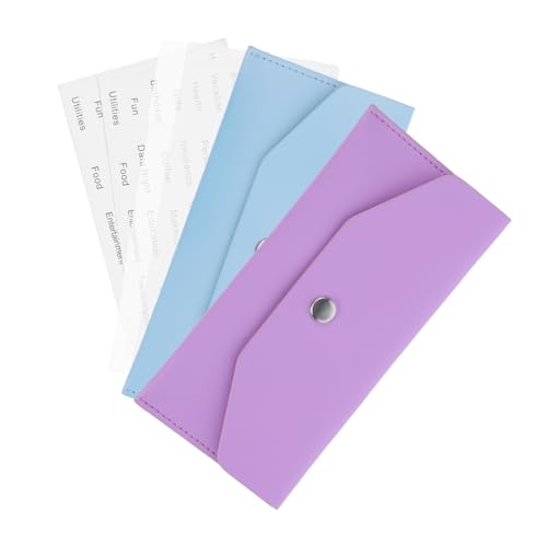 OSALADI 2sätze Geldbörse Aus Pu-Material Bargeld-Organizer Mit Knopfverschluss Umschlag-geldbörse Für Quittungen Und Schecks Und Leicht Für Täglichen Gebrauch von OSALADI