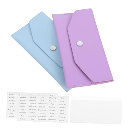 OSALADI 2sätze Budgetierung Geldbörse Multifunktionale Pu Geldtasche Für Bargeld Quittungen Und Karten Teiliges Und Leicht Und Tragbar Für Alltag von OSALADI