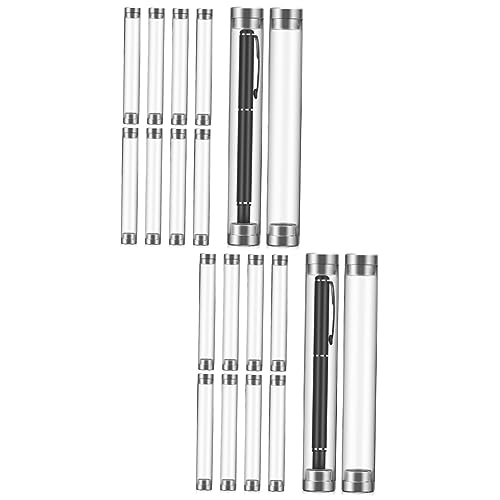 OSALADI 2 Sätze Zylindrische Stiftbox Federmäppchen Stiftaufbewahrungsröhrchen Stiftrohr Einzelner Stifthalter Veranstalter Kleiner Stifthalter Pen -organisator Fall Acryl 10 Stück * 2 von OSALADI