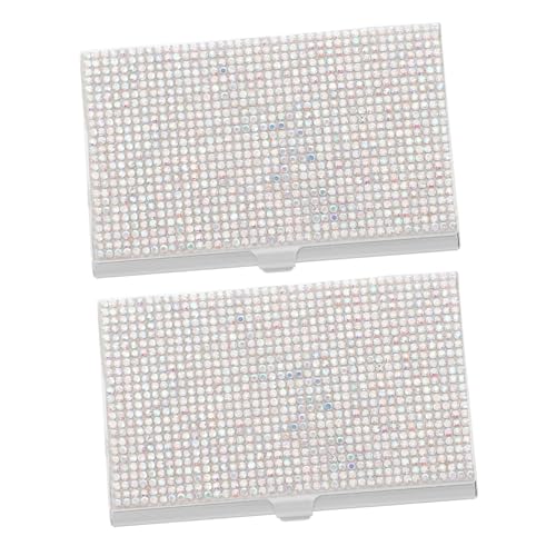OSALADI 2 Stück Aluminiumlegierung Visitenkartenhalter Schlanke Kreditkartenbox Kompakter Kartenorganizer für Büro Reisen Business Networking Mobiler Kartenschutz für Damen und Nutzer von OSALADI