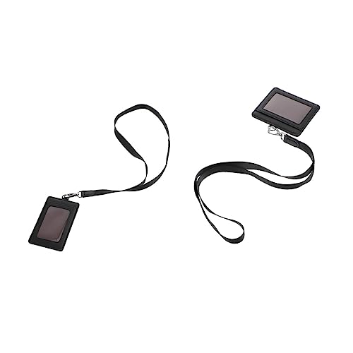 OSALADI 2stücke Kartenhalter Mit Umhängeband Ausweishalter Und Strapazierfähig Zum Schutz Von Id-Karten Buskarten Und Ausweisen Schwarz von OSALADI
