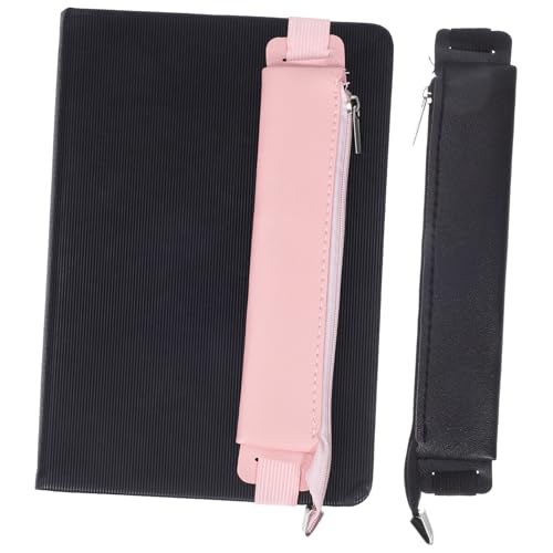 OSALADI 2stücke Elastischer Stifthalter Für Notizbücher Zipper Etui Für Bleistifte Und Touchscreen-stifte Praktischer Pencil Pouch Für Planer Und Ordner Schwarz von OSALADI