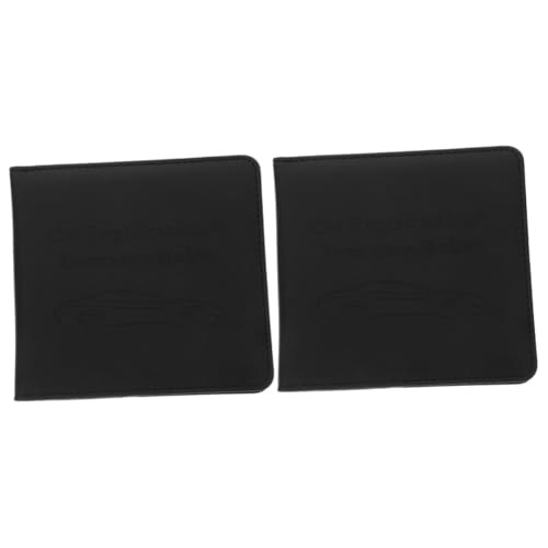 OSALADI 2 Stück Führerscheinschutz Abdeckung Lizenz schützend Anmeldung für Autokarten-Geldbörse Auto -Essentials Kfz-Zulassungs- und Versicherungskarteninhaber Leder Schwarz von OSALADI