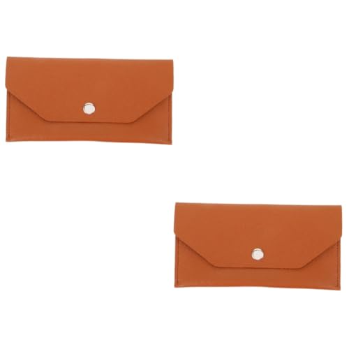 OSALADI 2 Stück Geldbörse mit Geldumschlag Beutel Kartenhalter schlank Geldbrieftasche Mode Brieftasche Business Wallet Kartenorganisator Brieftasche kleine geldbörsen für Damen Pu Braun von OSALADI