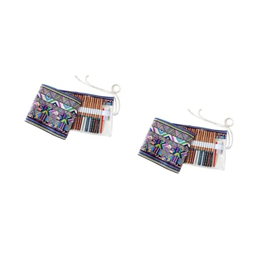 OSALADI 2 Stück Großer Kapazitäts Stiftetui Canvas Roll Tasche für Stifte für Kunststudenten Robustes und Langlebiges Material Praktische Aufbewahrung für Farbstifte und Pinsel von OSALADI