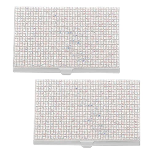 OSALADI 2 Stück Metall Kartenhalter aus Aluminiumlegierung Kompakte Business Kreditkartenbox für Büro und Reisen Schlanker Organizer für Effiziente Netzwerke und Schnellen Kartenabruf von OSALADI