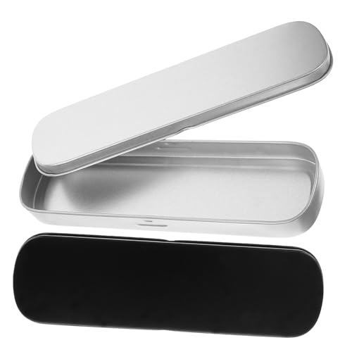 OSALADI 2 Stück Metall Stiftboxen Multifunktionale Bleistift und Stiftaufbewahrung Langlebige Mäppchen für Stifte Bleistifte Marker und Wachsmalstifte von OSALADI