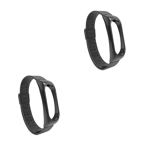 OSALADI 2 Stück Modisches Schwarzes Uhrenarmband Aus Edelstahl Für 2 Personen. Einfach Anzubringen Und Angenehm Zu Tragen. von OSALADI