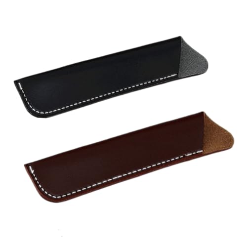 OSALADI 2 Stück PU Leder Stifteetui Schwarz Braun Wasserabweisender Stiftehalter für Büro und Schule Handgefertigte Flexible Federmäppchen zur Aufbewahrung von Schreibwaren und Karten von OSALADI