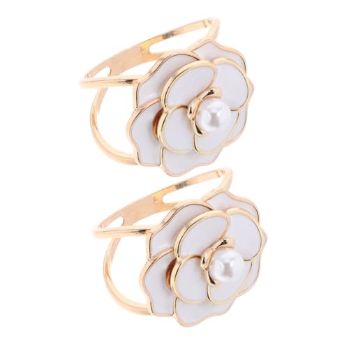 OSALADI 2 Stück Perlblumen Schalring Eleganter Seidenschal Clip Vielseitiger Schal und Mantelclip Modischer Schmuck für Damen und Mädchen Langlebiger Floraler Schalhalter von OSALADI