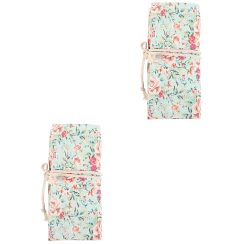 OSALADI 2 Stück Rolle Bleistifthalter Ästhetisch Bleistift Aufbewahrungstasche Großes Federmäppchen Stiftwickeltaschen Etui Dekorativer Stifthalter Segeltuch von OSALADI