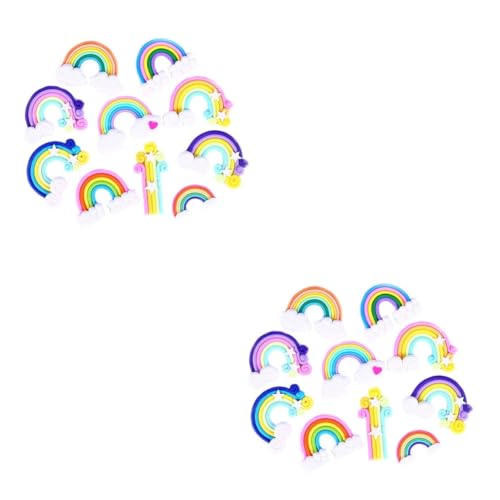 OSALADI 20 Stk handy zubehör Ton Perlen und Anhänger Zubehör für Regenbogen-Accessoires Lutscher-Nagelanhänger Cloud-Zubehör Handy-Zubehör Creme Schreibwaren-Box von OSALADI