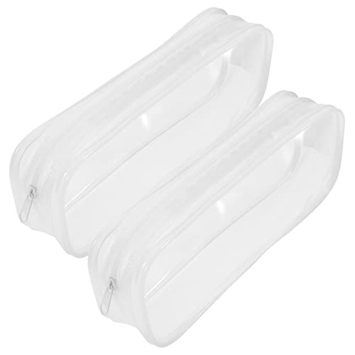 OSALADI 2stücke Transparentes Federmappe Für Prüfungen Federmappe Kratzfeste Stiftemappe Stifteaufbewahrungstasche Großer Stifte-Organizer Make-up-pinseltasche Stifte-Organizer von OSALADI