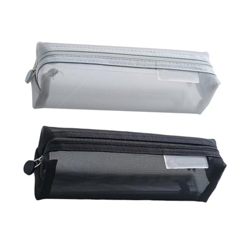 OSALADI 2stücke Federmäppchen Aus Netzgewebe Schreibwarentasche Bleistifthalter Stifttasche Schwarz Für Studenten Radiergummis Reißverschluss Sicher Tragbar von OSALADI