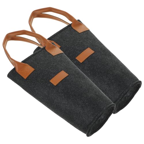 OSALADI 2stücke Filz Weinflaschenbeutel Wiederverwendbare Tragetasche Für Weinflaschen Geteilte Aufbewahrungstasche Praktische Party-weinflaschentasche Dekorative Weintasche Für Urlaub von OSALADI