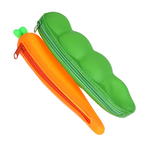 OSALADI 2 Stück Silikon Federmäppchen Kreative Stift Organizer für Schule Büro Vielseitig Einsetzbar Leicht Tragbar für Stifte und Schreibwaren von OSALADI