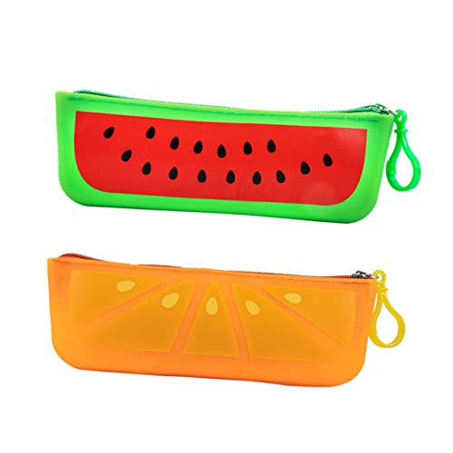 OSALADI 2stücke Große Kapazität Silikon Stifteetui Kreative Und Waschbare Federmäppchen Für Schüler Niedliches Gemüse-Design Für Schulbedarf Und Schreibwarenorganisation von OSALADI