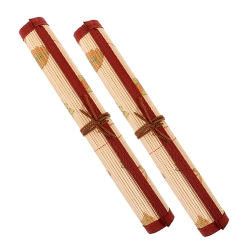 OSALADI 2stücke Aquarellpinselhalter Aus Bambus Aufrollbares Stifteetui Für Kalligraphiepinsel Pinselhülle Zum Tragen Organizer Für Künstlerpinsel Für Reisen Und Unterricht von OSALADI